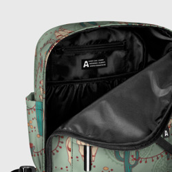 Рюкзак с принтом Альпаки для женщины, вид на модели спереди №5. Цвет основы: белый