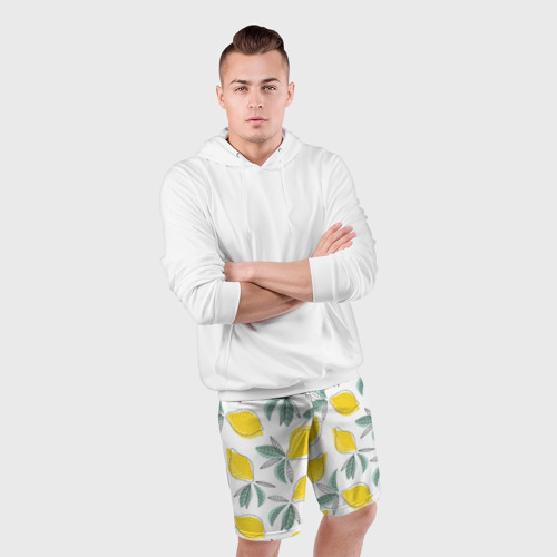 Мужские шорты спортивные Лимончики, цвет 3D печать - фото 5