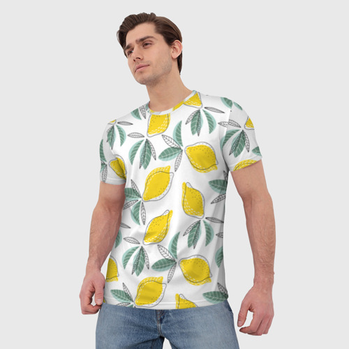 Мужская футболка 3D Лимончики, цвет 3D печать - фото 3
