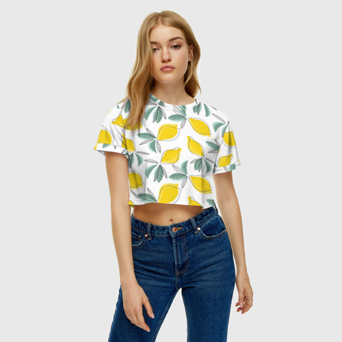 Женская футболка Crop-top 3D Лимончики Фото 01