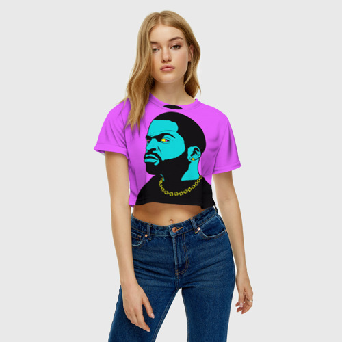 Женская футболка Crop-top 3D Ice Cube 3, цвет 3D печать - фото 3