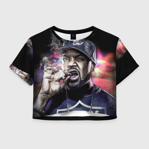 Женская футболка Crop-top 3D Ice Cube 4, цвет 3D печать