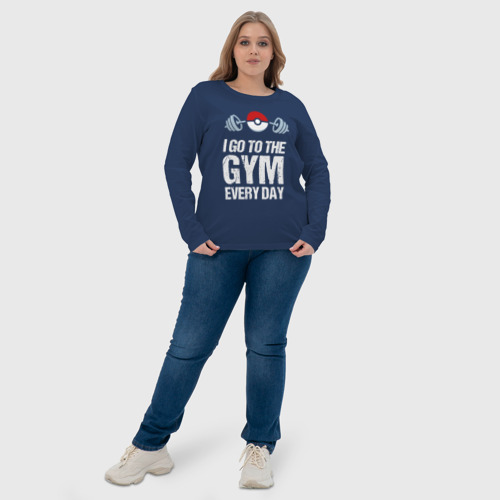 Женский лонгслив хлопок Gym Everyday, цвет темно-синий - фото 6