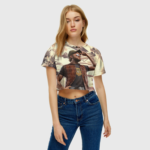 Женская футболка Crop-top 3D Рэднэк, цвет 3D печать - фото 4