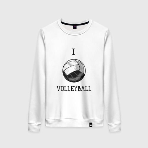 Женский свитшот хлопок My volleyball, цвет белый