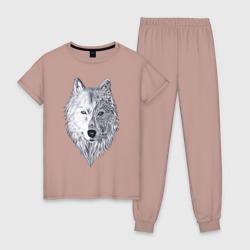 Женская пижама хлопок Рисованный волк