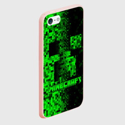 Чехол для iPhone 5/5S матовый Крипер стилизованный Майнкрафт - фото 2