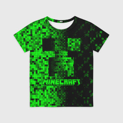 Детская футболка 3D Крипер стилизованный Майнкрафт