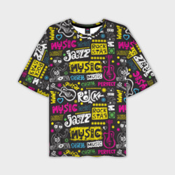 Мужская футболка oversize 3D Музыка