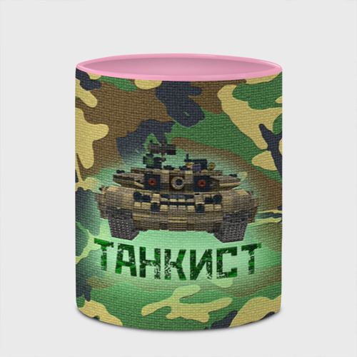 Кружка с полной запечаткой Танкист Т-90, цвет белый + розовый - фото 4