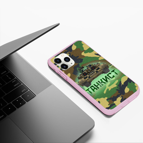 Чехол для iPhone 11 Pro Max матовый Танкист Т-90, цвет розовый - фото 5