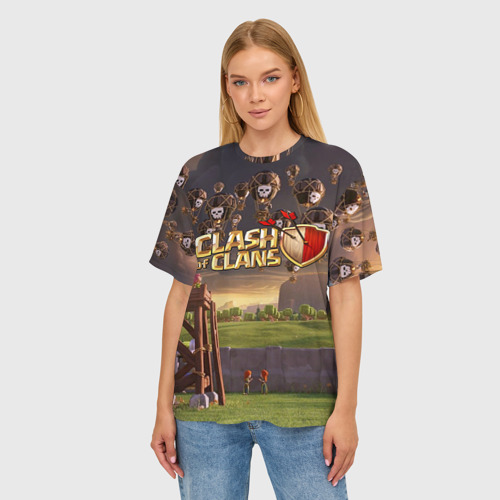 Женская футболка oversize 3D Clash of Clans 3, цвет 3D печать - фото 3