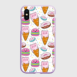 Чехол для iPhone XS Max матовый Сладкие котики