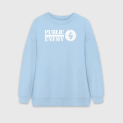 Женский свитшот oversize без начеса хлопок Паблик Энеми