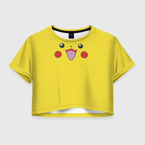 Женская футболка Crop-top 3D Pikachu, цвет 3D печать