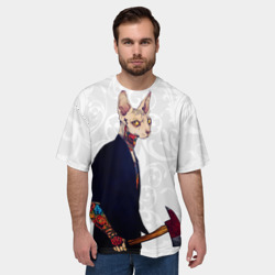 Мужская футболка oversize 3D Сфинкс с топором - фото 2