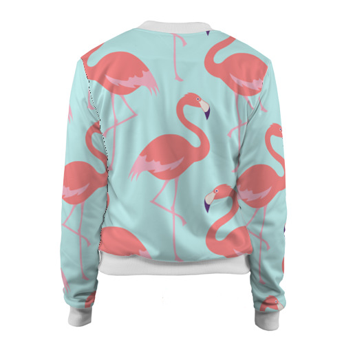 Женский бомбер 3D Flamingos pattern, цвет белый - фото 2