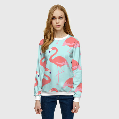 Женский свитшот 3D Flamingos pattern - фото 3