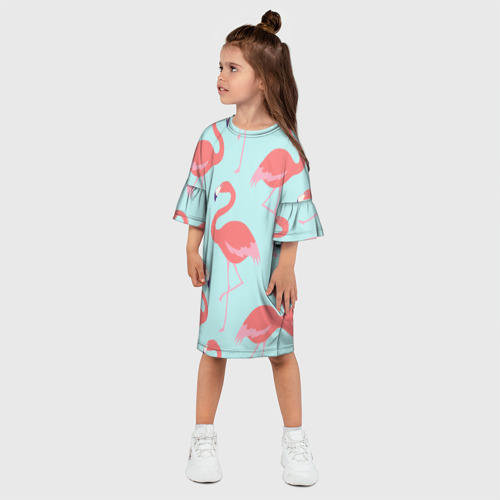 Детское платье 3D Flamingos pattern, цвет 3D печать - фото 3