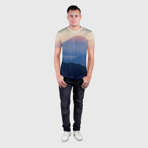 Мужская футболка 3D Slim Фудзияма, цвет 3D печать - фото 4