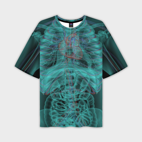 Мужская футболка oversize 3D Рентген человека, цвет 3D печать
