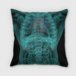 Подушка с принтом Рентген человека для любого человека, вид сзади №1. Цвет основы: 3d (велсофт)