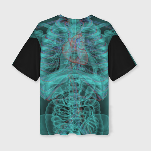 Женская футболка oversize 3D Рентген человека, цвет 3D печать - фото 2