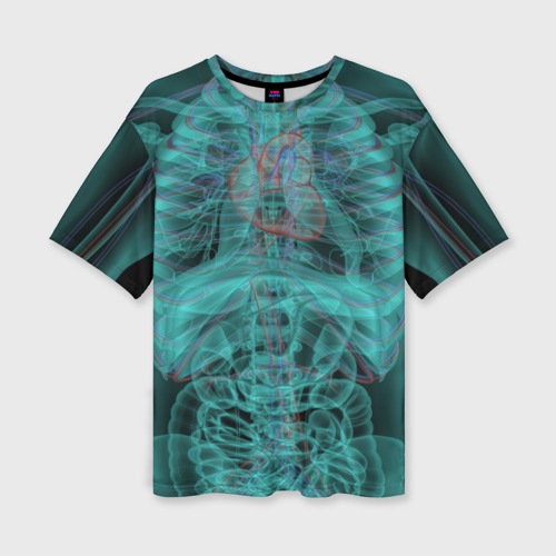 Женская футболка oversize 3D Рентген человека, цвет 3D печать