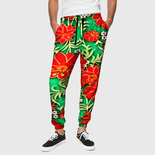 Мужские брюки 3D Узор из цветов - фото 4