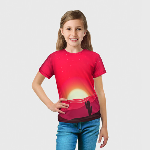 Детская футболка 3D Gorgeous sunset, цвет 3D печать - фото 5