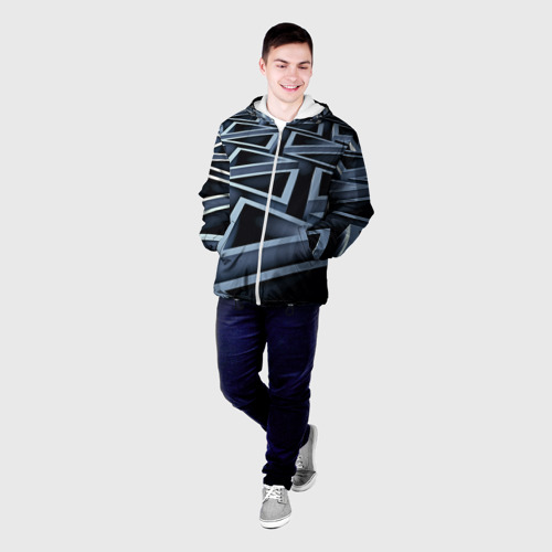 Мужская куртка 3D Треугольники, цвет 3D печать - фото 3