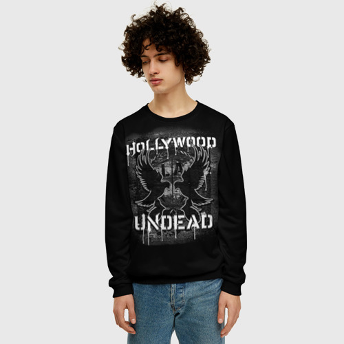 Мужской свитшот 3D с принтом Hollywood Undead 10, фото на моделе #1