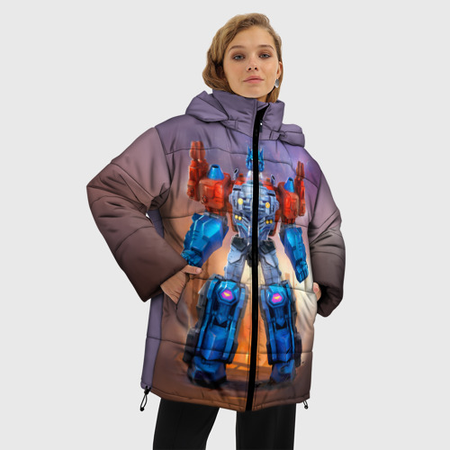 Женская зимняя куртка Oversize Трансформеры, цвет светло-серый - фото 3