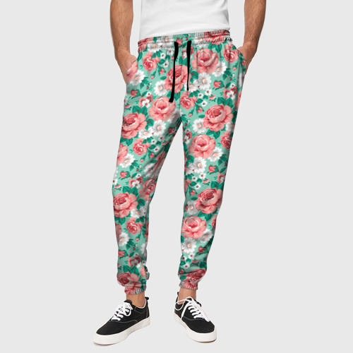 Мужские брюки 3D Розы, цвет 3D печать - фото 4