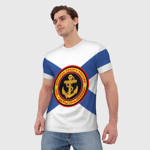 Мужская футболка 3D Морская пехота России - фото 3