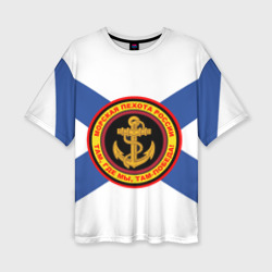 Женская футболка oversize 3D Морская пехота России