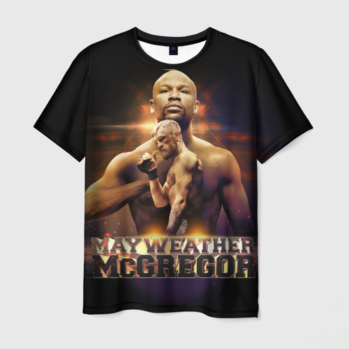 Мужская футболка с принтом Mayweather vs McGregor, вид спереди №1