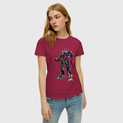 Женская футболка хлопок Оптимус, цвет маджента - фото 3