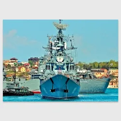 Поздравительная открытка Сторожевой корабль