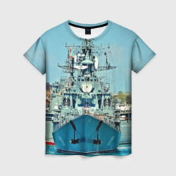 Женская футболка 3D Сторожевой корабль