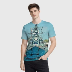 Мужская футболка 3D Сторожевой корабль - фото 2