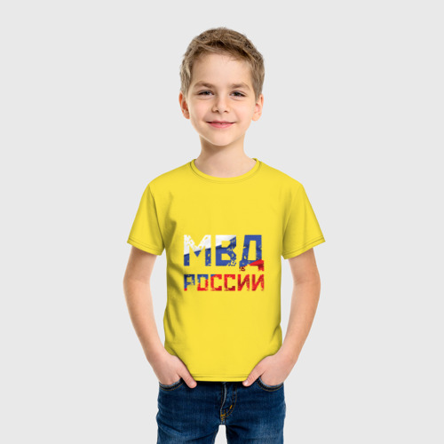 Детская футболка хлопок МВД России, цвет желтый - фото 3