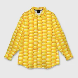 Женская рубашка oversize 3D Сладкая вареная кукуруза