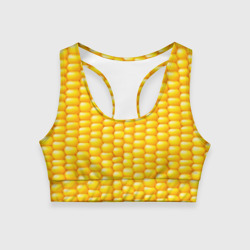 Женский спортивный топ 3D Сладкая вареная кукуруза