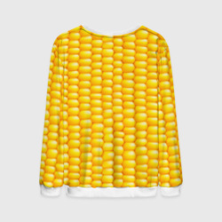 Свитшот с принтом Сладкая вареная кукуруза для мужчины, вид сзади №1. Цвет основы: белый
