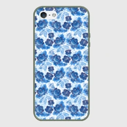 Чехол для iPhone 5/5S матовый Гжель