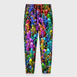 Мужские брюки 3D Разноцветные скелеты