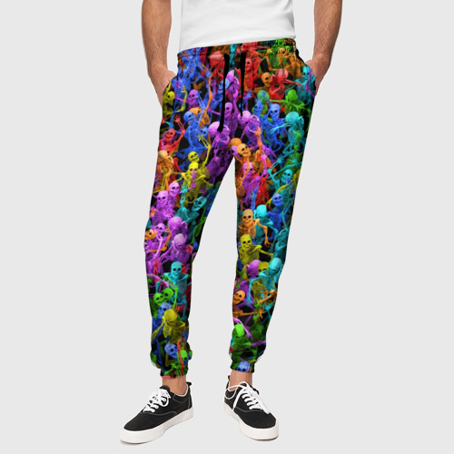Мужские брюки 3D Разноцветные скелеты, цвет 3D печать - фото 4