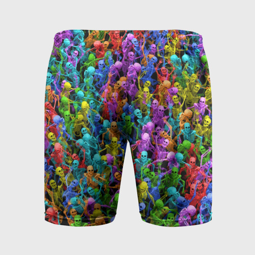 Мужские шорты спортивные Разноцветные скелеты, цвет 3D печать - фото 2