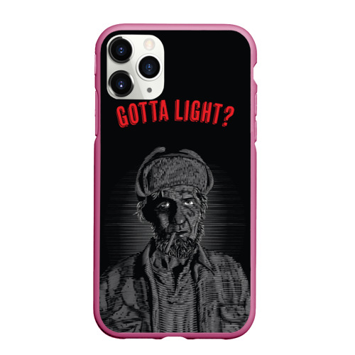 Чехол для iPhone 11 Pro Max матовый Gotta light?, цвет малиновый